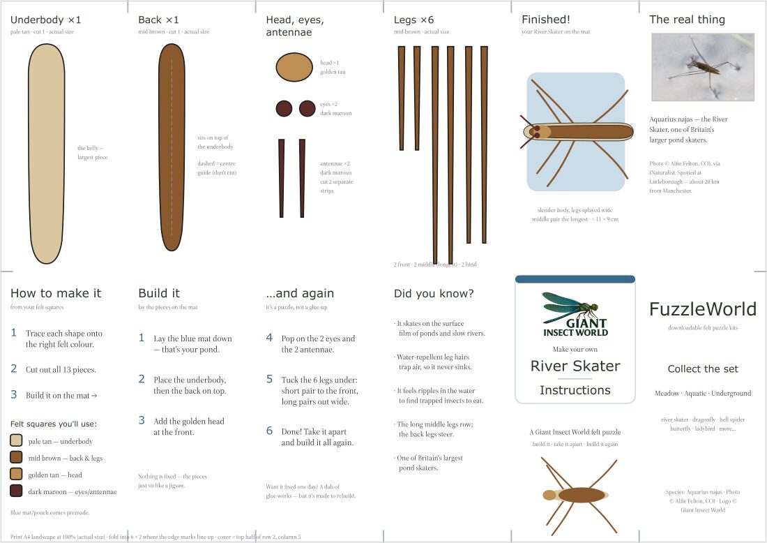 River Skater felt puzzle kit (Fuzzle)