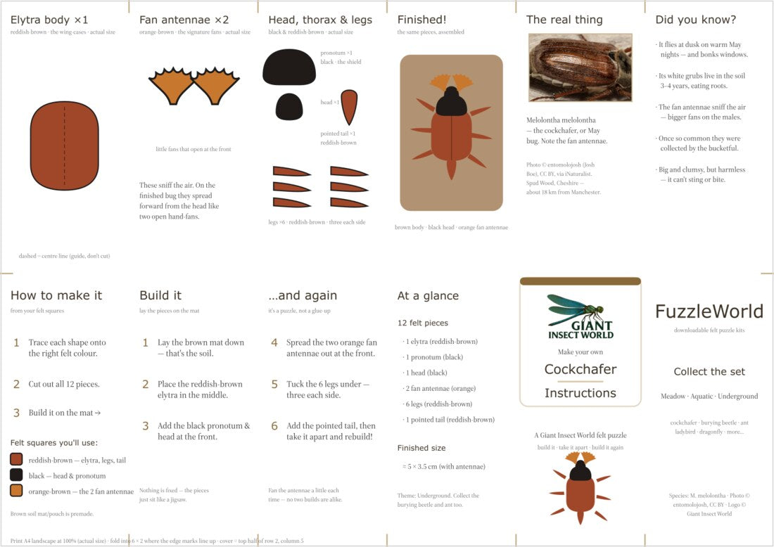 Maybug felt puzzle kit (Fuzzle)